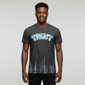 Trust Rhinestone Graphic Tee – Model Front View