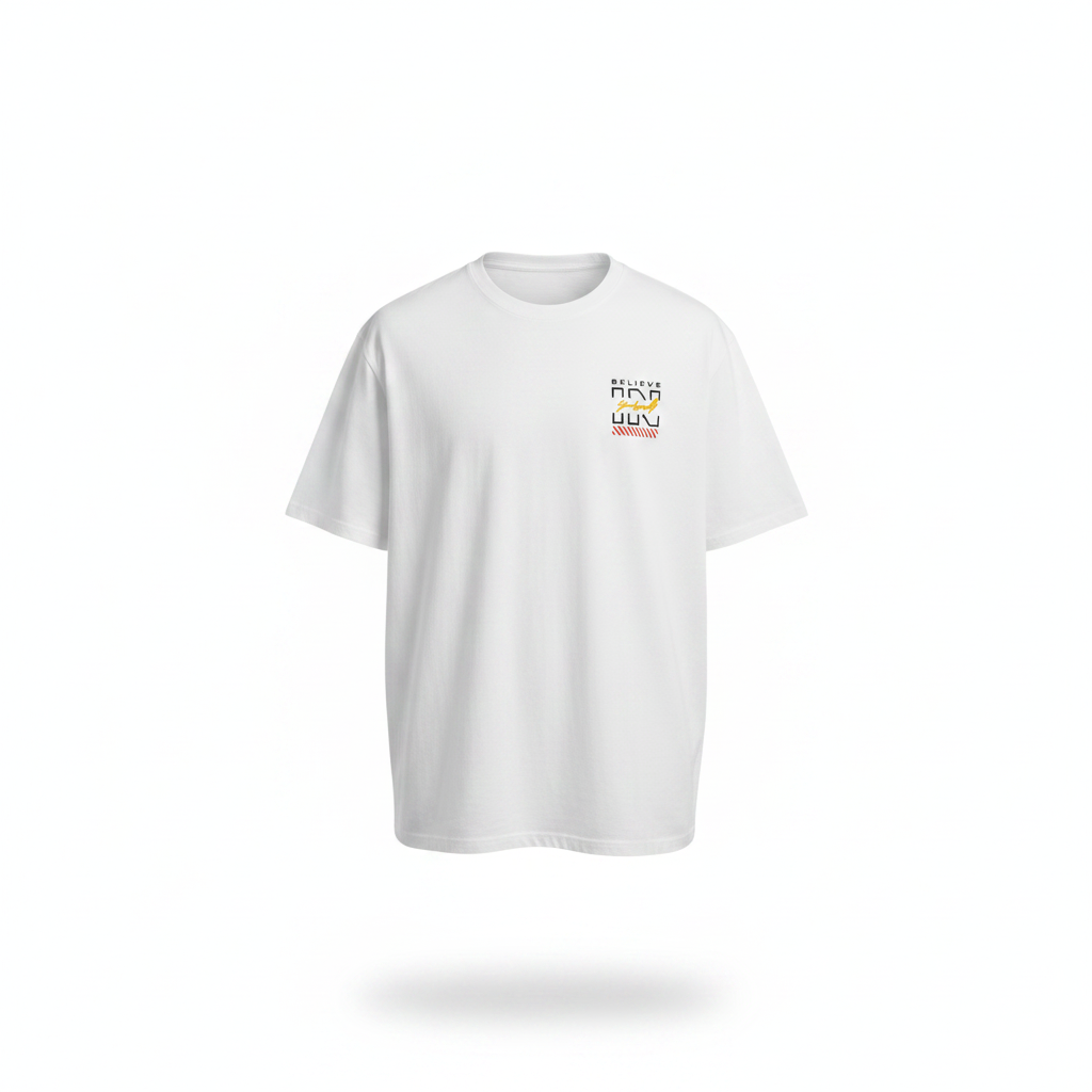 Believe Graphic Print White Tee – Ghost Mannequin