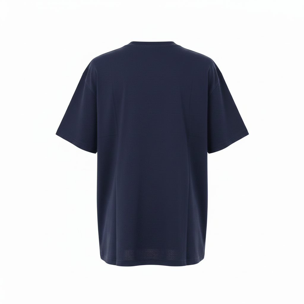 Navy Blue Graphic Tee - Ghost Mannequin Back