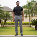 Men's Mid Grey Straight-Leg Track Trousers – Nigerian Male Model