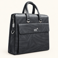 Charcoal patterned top-handle bag with front flap panel