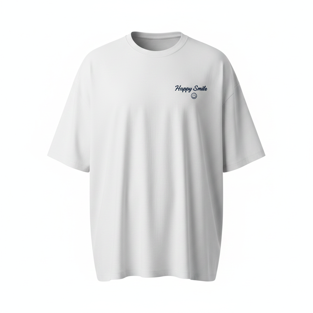 Ghost mannequin – John Store Happy Smile White Oversized Unisex T-Shirt