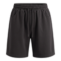 Charcoal drawstring shorts with elastic waist and curved pockets