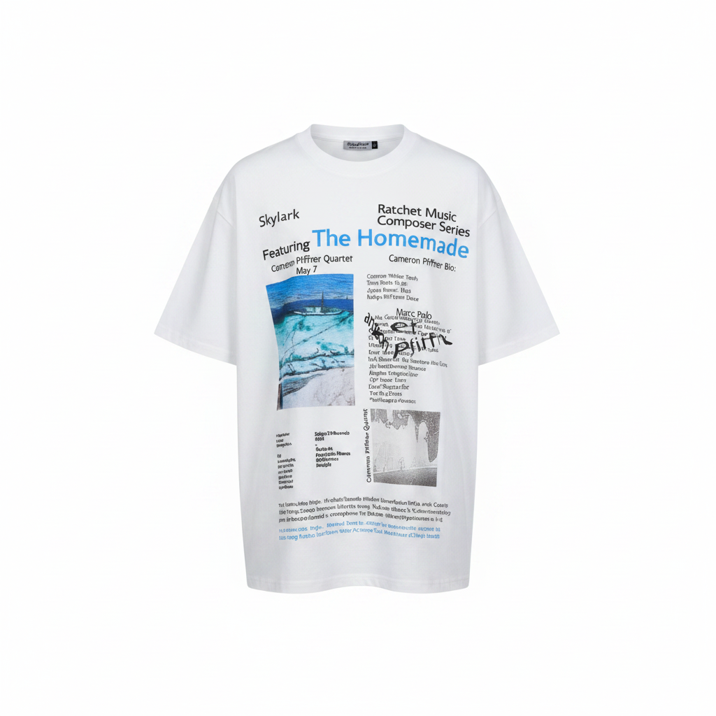 Unisex white editorial all-over print graphic tee – ghost mannequin front view
