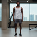 Nike marble print sleeveless sport tank vest on male model