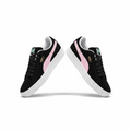 Puma Suede Classic black and pink sneaker creative ghost mannequin product shot, plain white background
