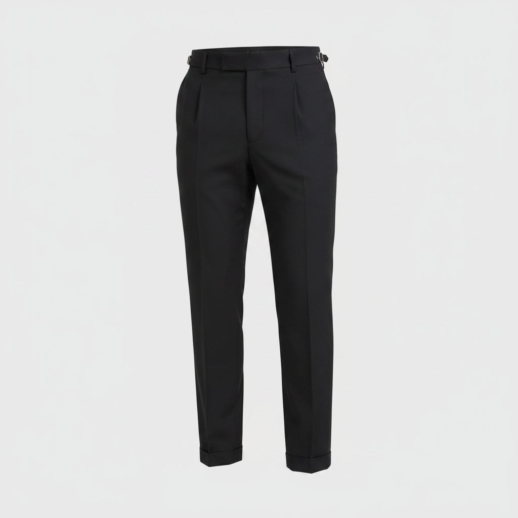 Chukmore Plain Black Slim-Fit Formal Trousers - Ghost Mannequin