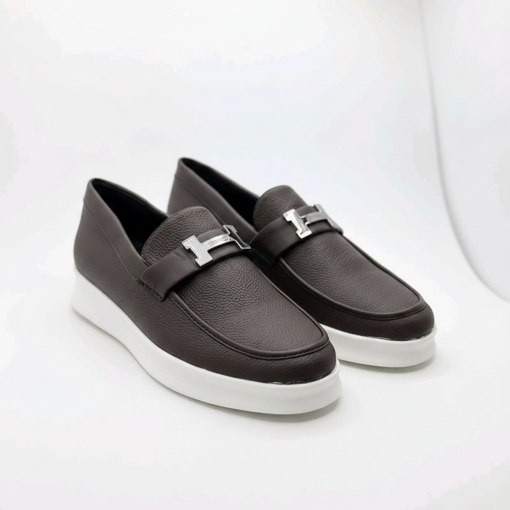 Men's slip-on sneakers ghost mannequin view showing full pair