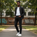 Black Cargo Jeans - Model Shot