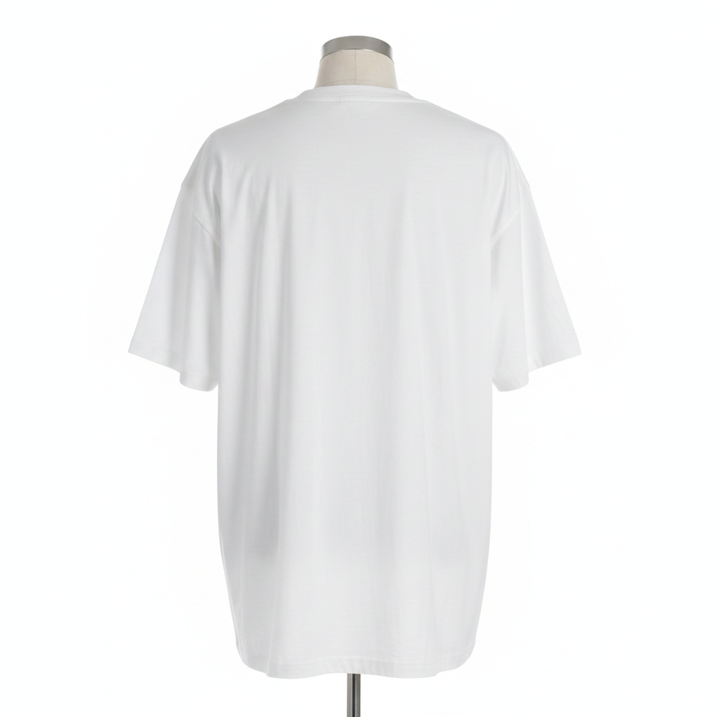 White Seventeen Graphic Oversized Tee - Ghost Mannequin Back