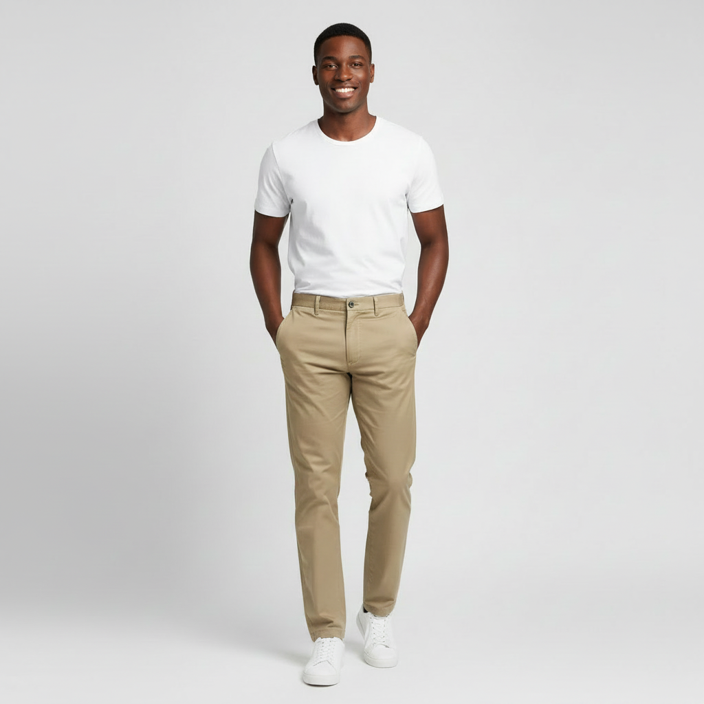 Dockers Chino Trousers Light Khaki - Model Front