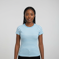 Sky Blue & White Stripe Fitted Top - Model Shot Square