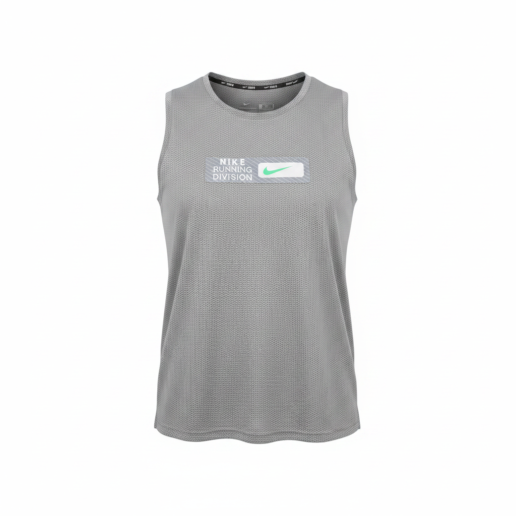 Nike Running Division grey mesh sleeveless vest ghost mannequin view