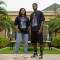 Unisex Black New York Graphic Oversized Tee - Nigerian Male and Female Models