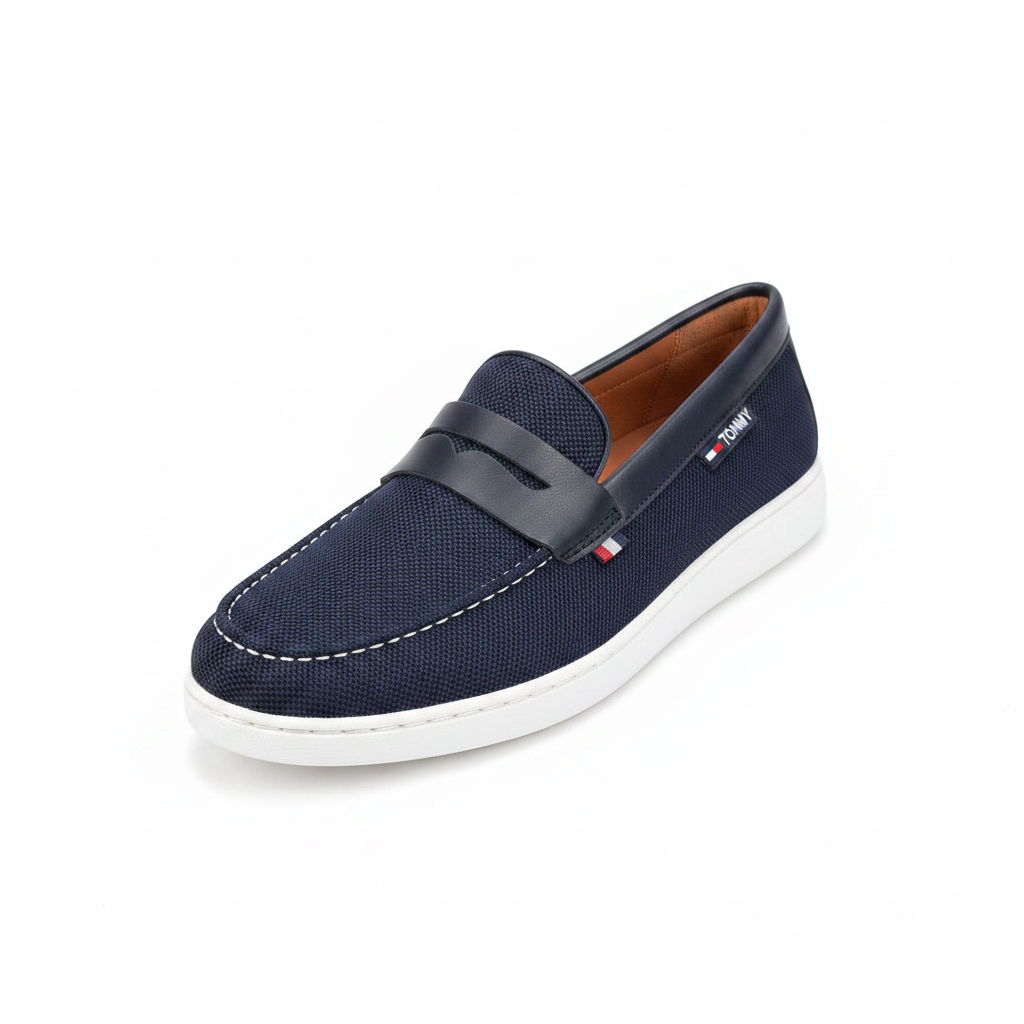 Tommy Hilfiger Navy Mesh Penny Loafer - Ghost Mannequin