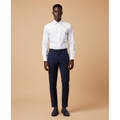 Chukmore Navy Slim Trousers with Double Yellow Piping - Model Shot