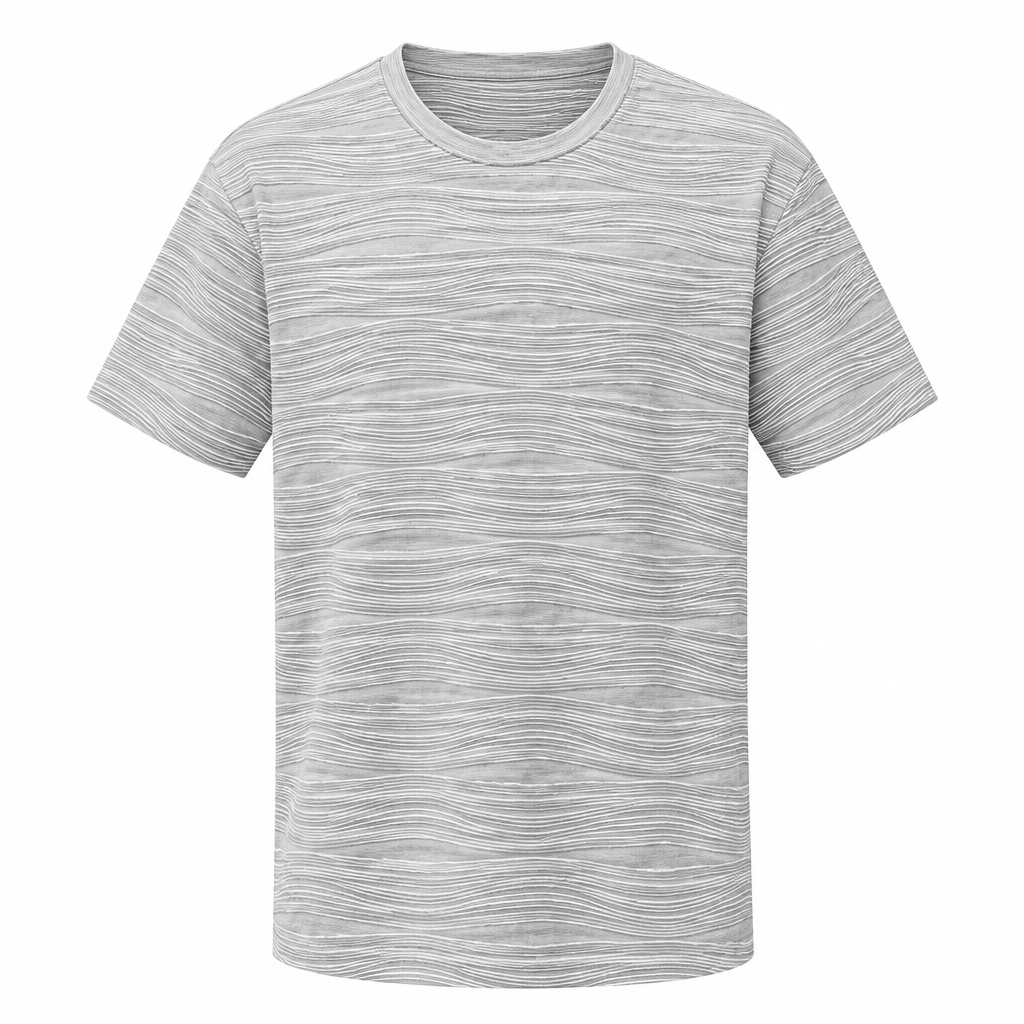Wavy Ripple Texture Crew Neck Tee – Ghost Mannequin