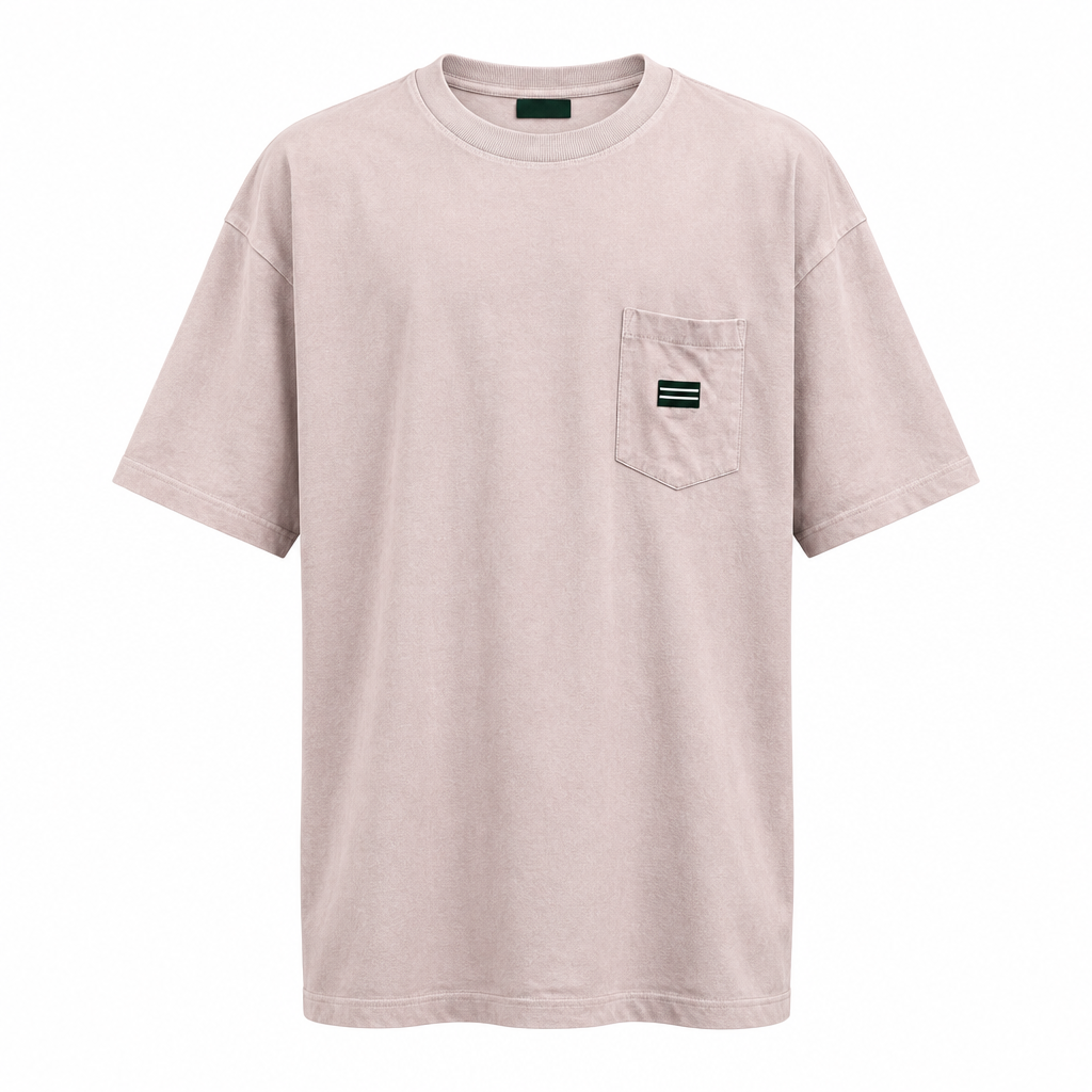 Blush Pink Chest Pocket Tee Dusty Rose – Catalog Shot