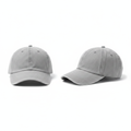 Plain acid-washed light grey baseball cap ghost mannequin front and side view