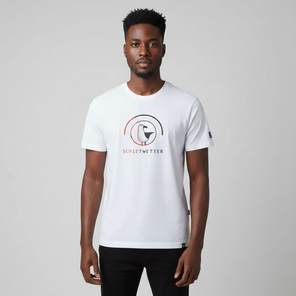 Seagull Circle Graphic Tee – Model Front View