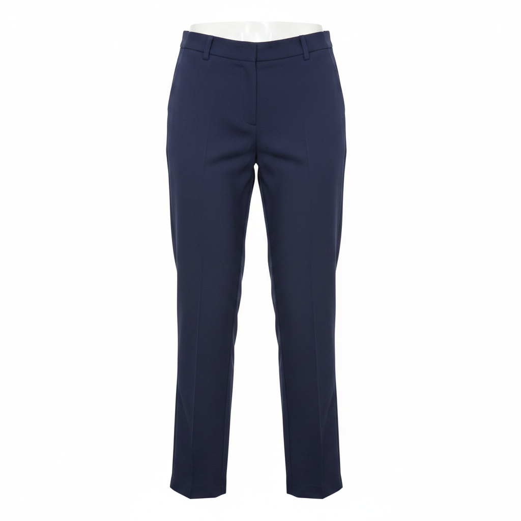 Ghost mannequin of navy blue solid women's trousers