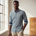 Nigerian model wearing Ralph Polo Navy White Small Gingham Check Shirt