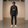 Black Retro Long Sleeve Away Jersey – Model Shot