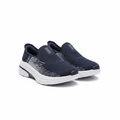 Men's navy blue hands-free slip-in sneakers ghost mannequin front view
