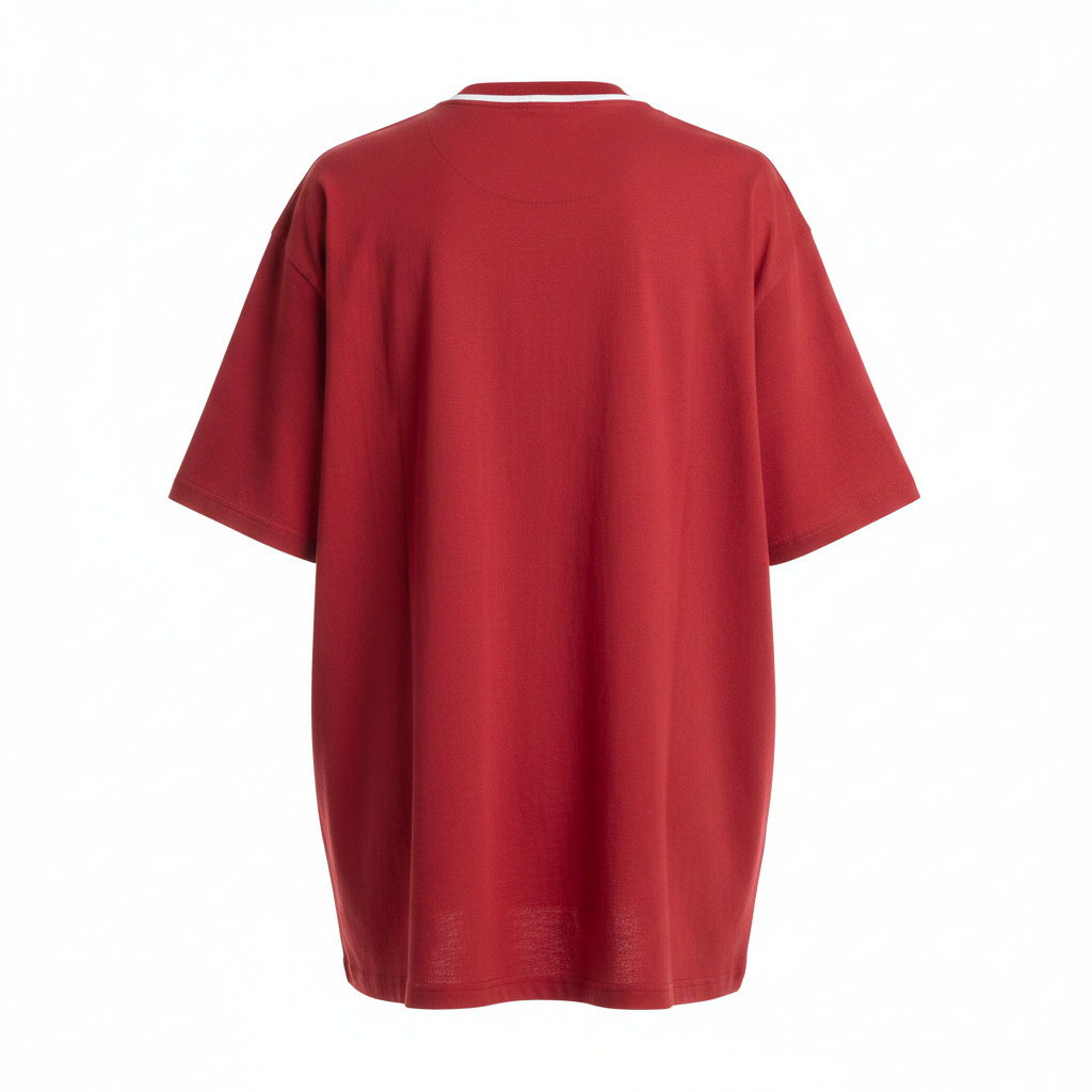 Red Drop Expectations Graphic Oversized Tee - Ghost Mannequin Back