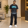 Trust Bubble Graphic Acid Wash Tee – Model Shot