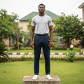 Men's Navy Blue Athletic Track Joggers – Nigerian Male Model