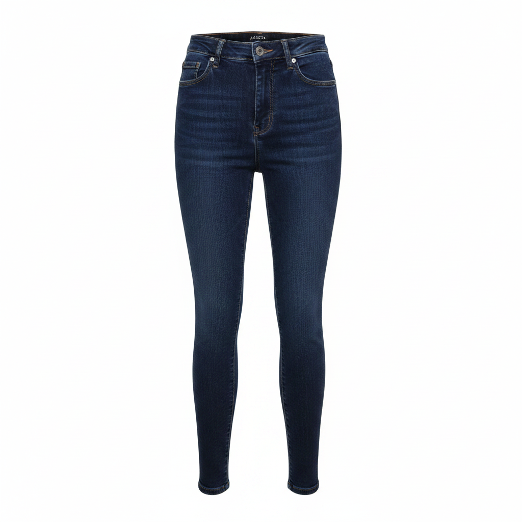 Navy Blue Skinny Jeans – Front Ghost Mannequin