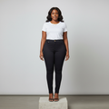 Dark Navy High-Waist Skinny Stretch Jeans Plus Size – Front Model