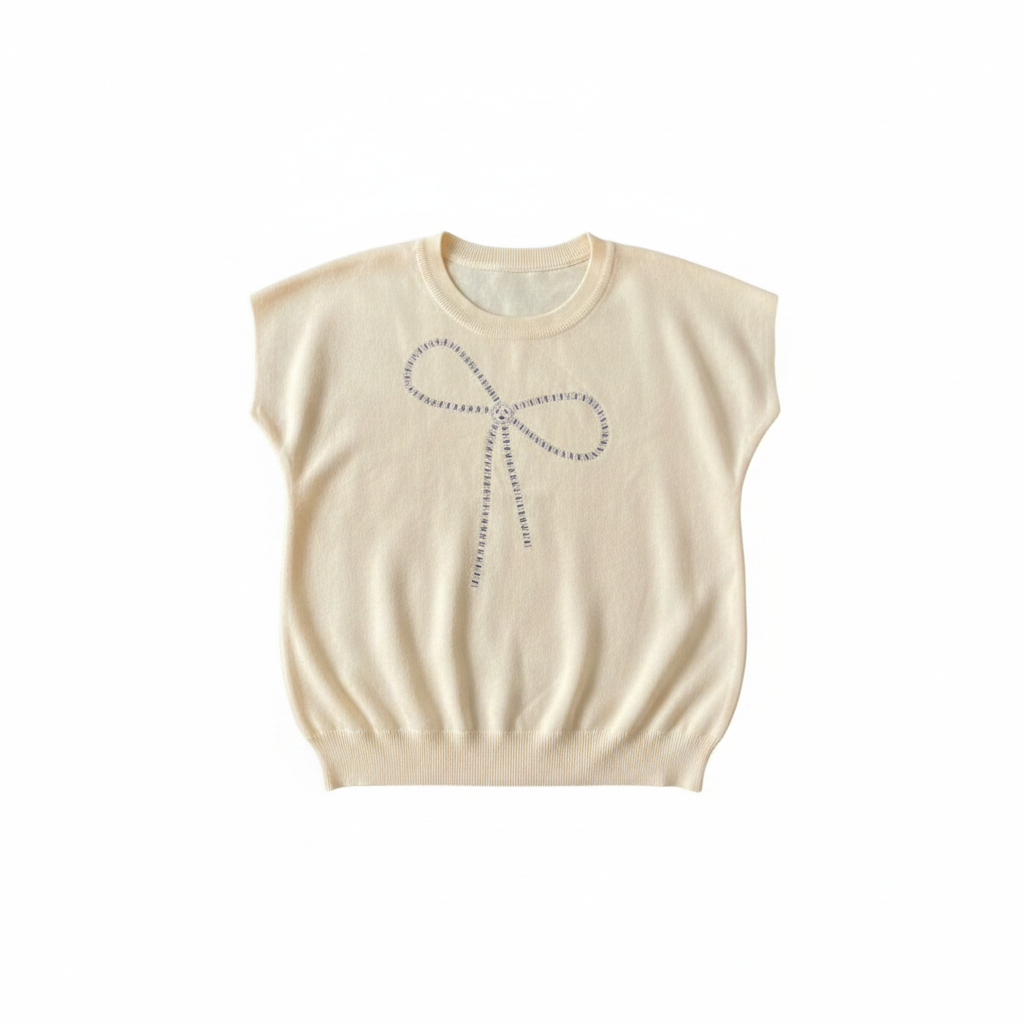 Girls Rhinestone Bow Sleeveless Top – Ghost Mannequin