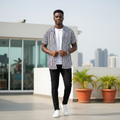 Geometric Print Short Sleeve Shirt – Model Shot