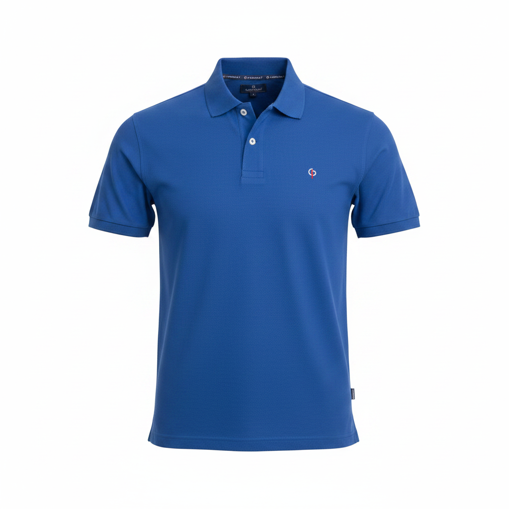 Royal Blue Polo Shirt – Ghost Mannequin Front