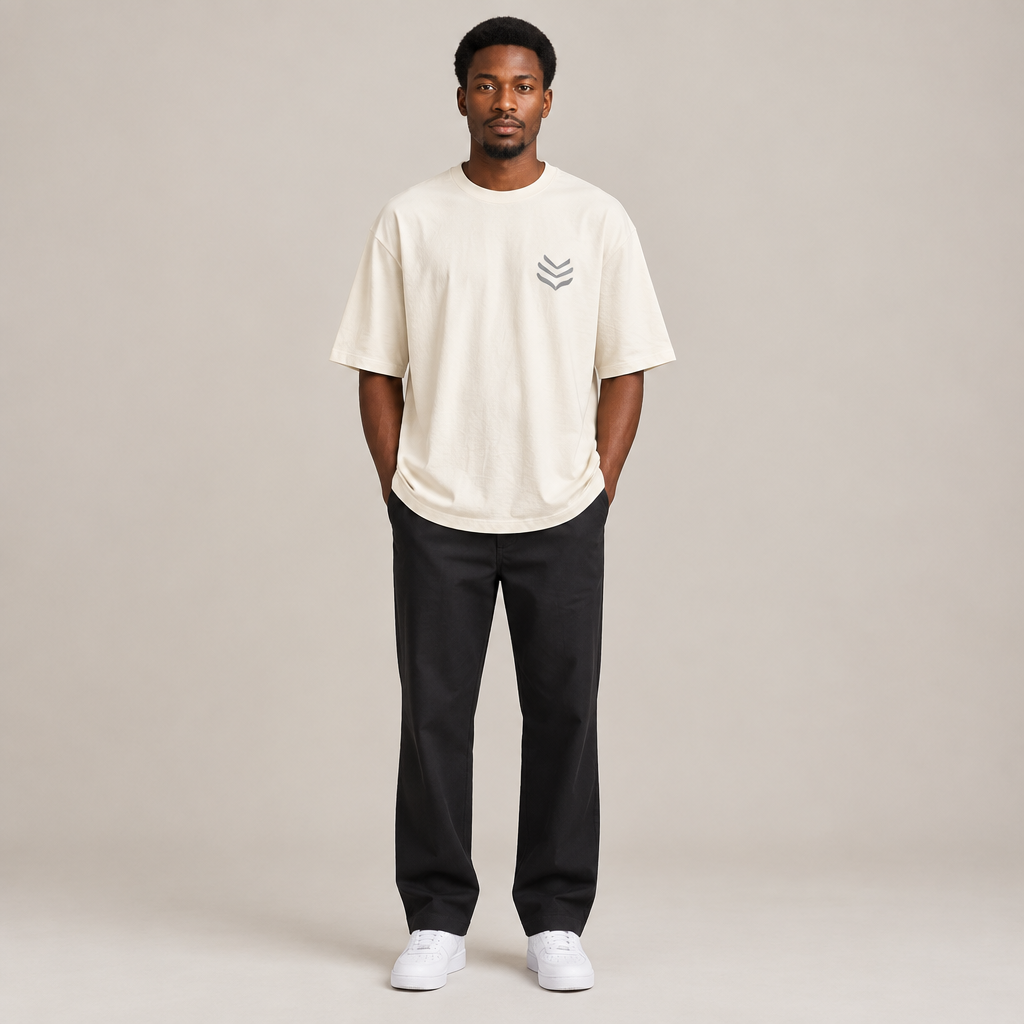 Ivory chevron T-shirt model preview