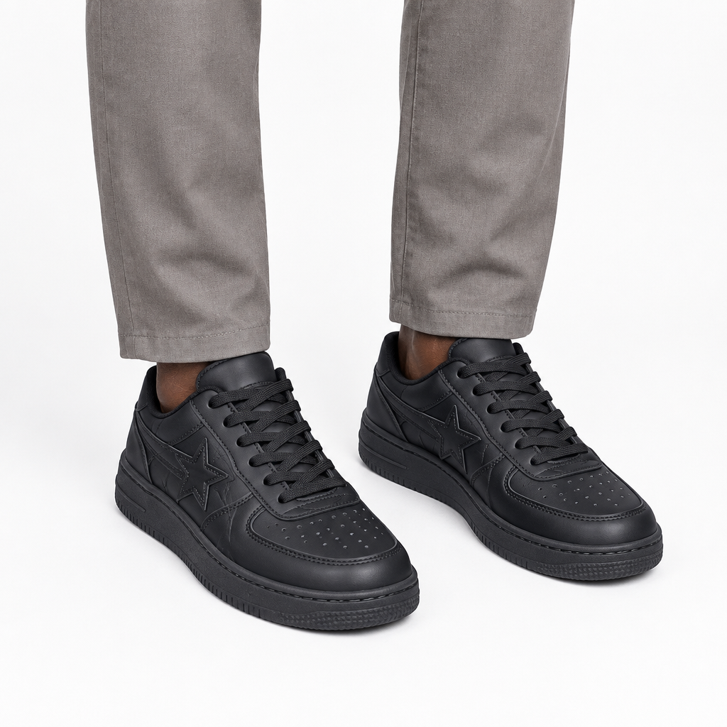 Laced shoes on model