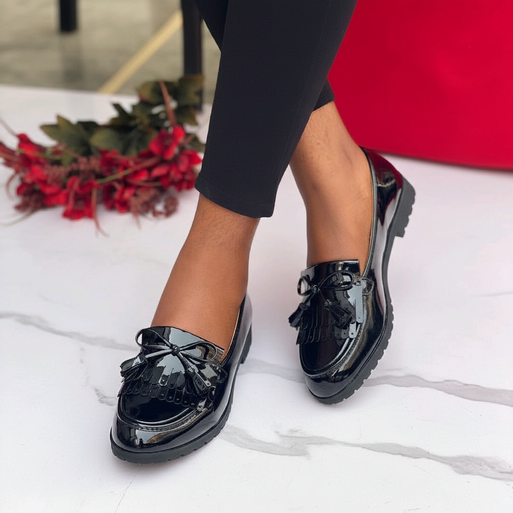 Layinka Black Tassel Loafers – Model