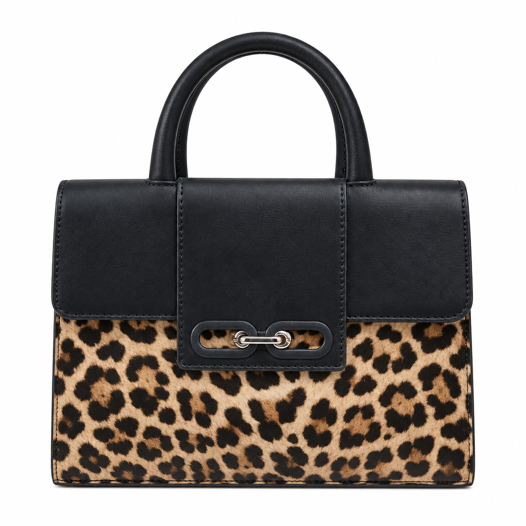 Leopard-panel handbag catalog preview