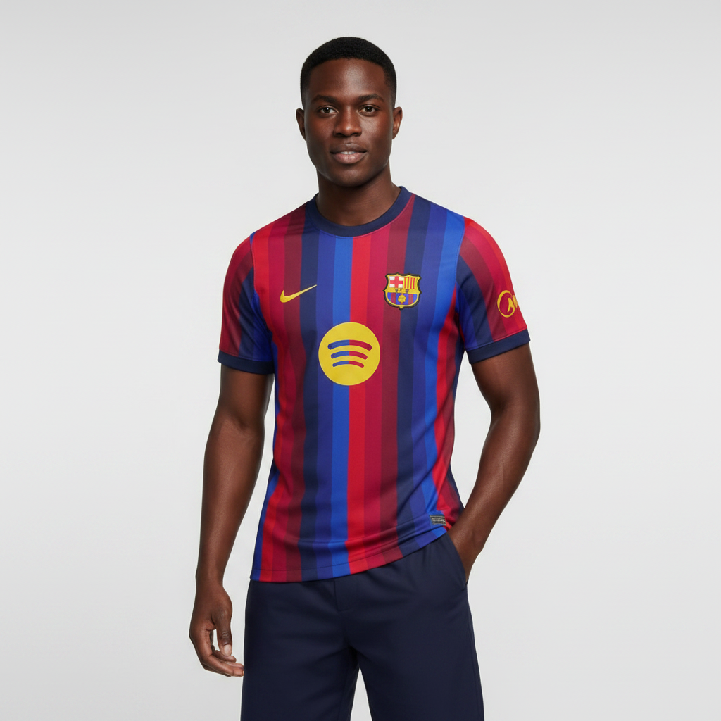 Home Football Jersey – Blue & Red Stripes | 2026/27