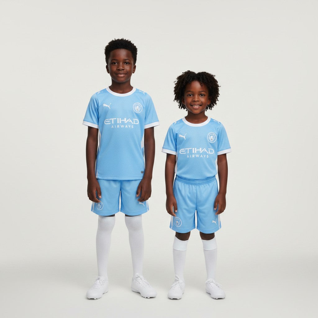 Man City FC Kids Football Kit — Sky Blue Etihad Set