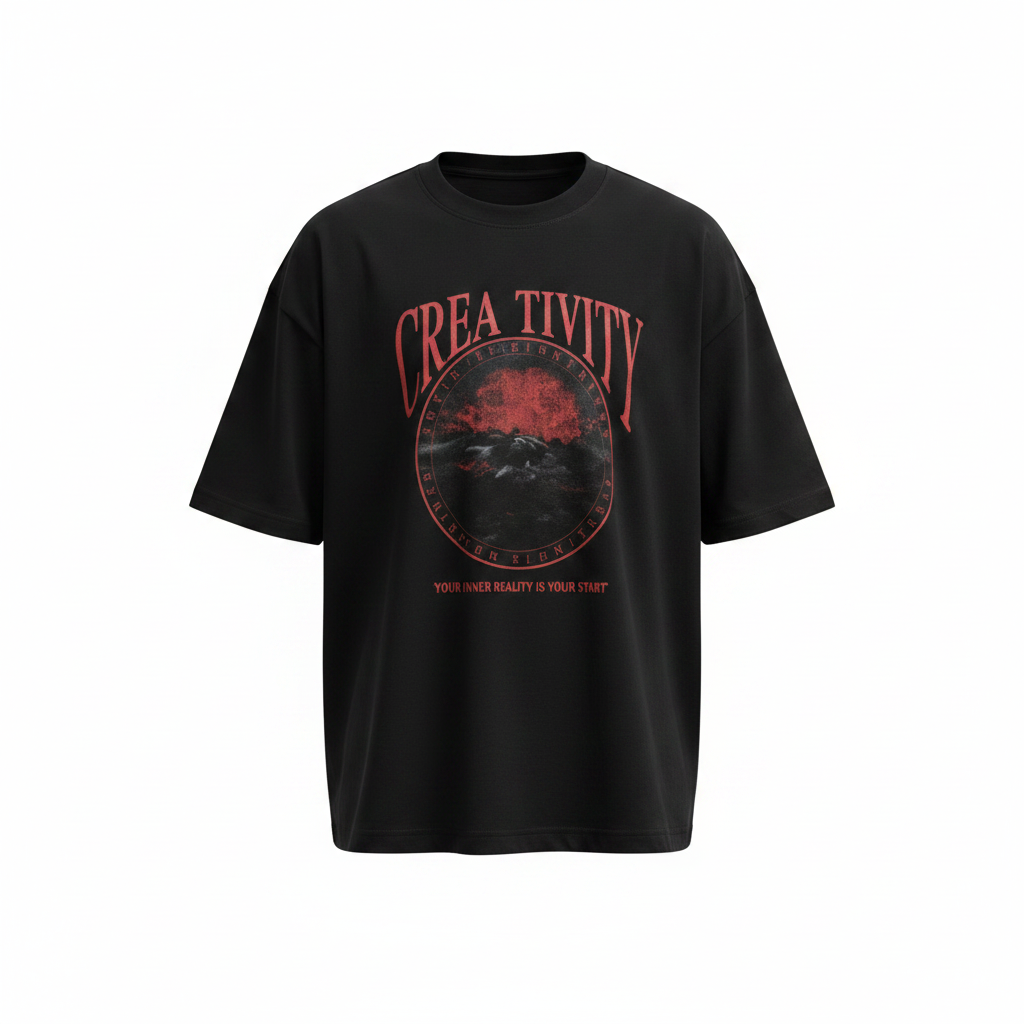 Men's Black Oversized Creativity Graphic Tee – Ghost Mannequin
