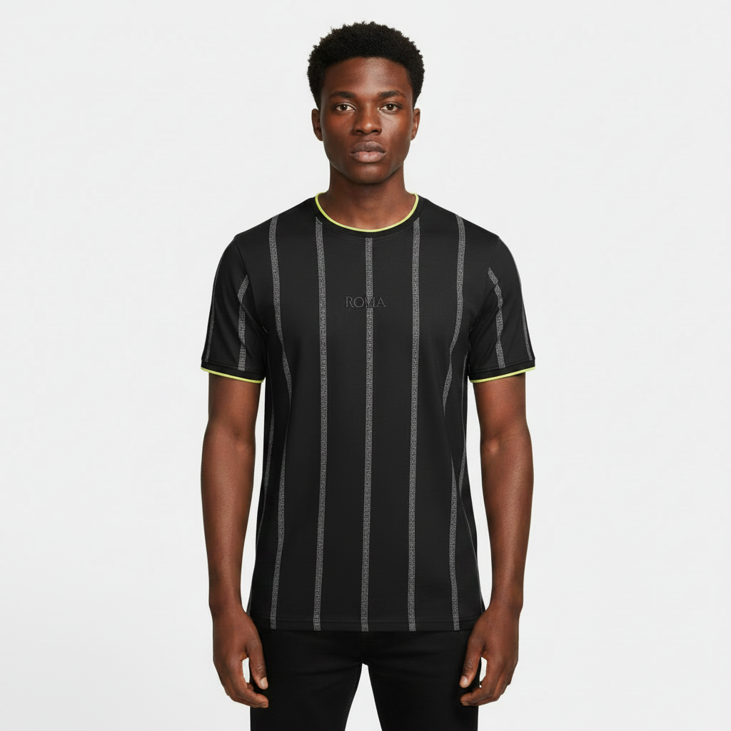 Charcoal Jacquard Stripe Tee