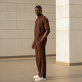 Model — Chocolate Brown Polo & Trouser Set