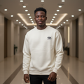 Model Front View – Dëgularen Off-White Sweatshirt
