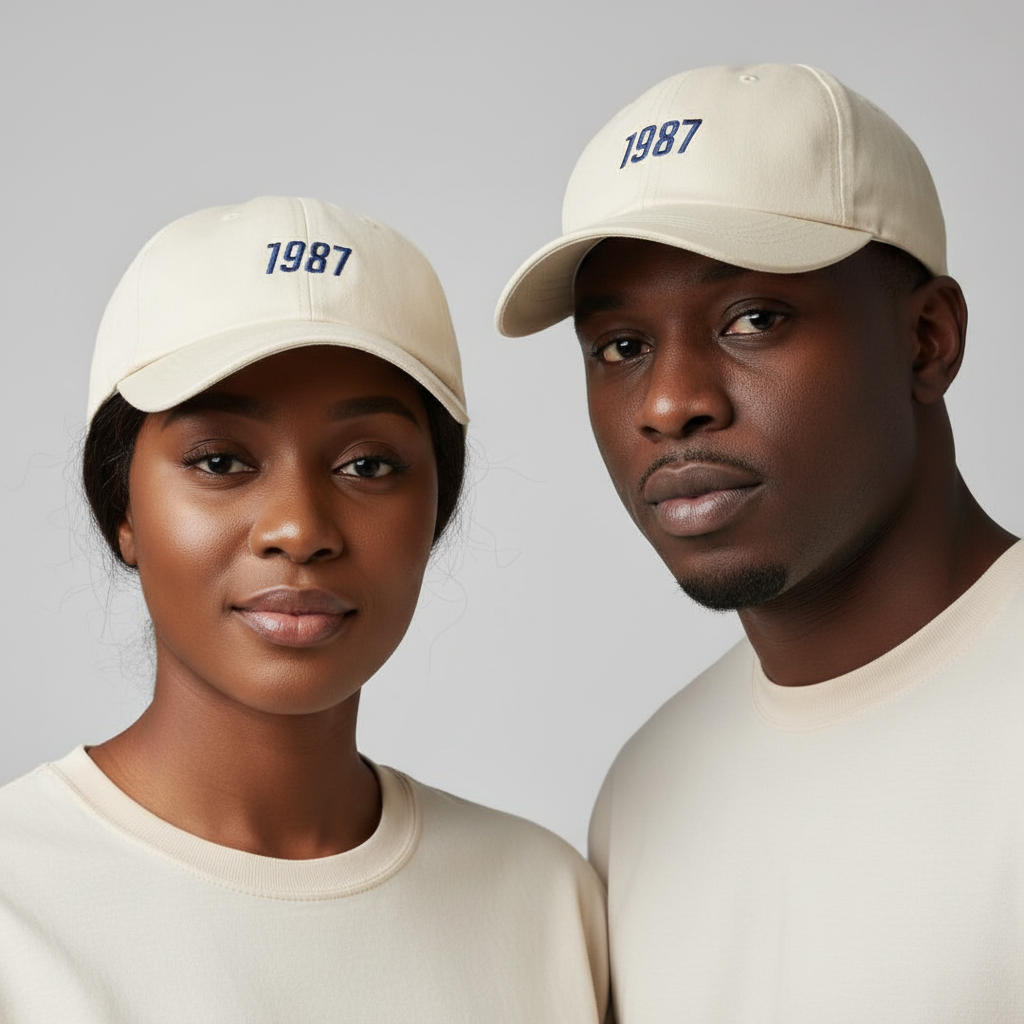 Model Head Shot Redo – Cream 1987 Cap