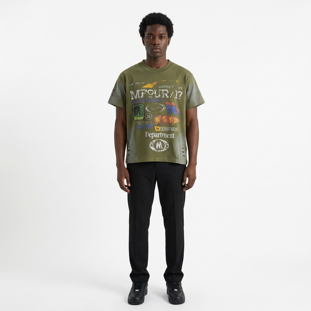 Model image based directly on the mannequin’s shirt design