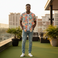 Coral Hawaiian Floral Short-Sleeve Shirt