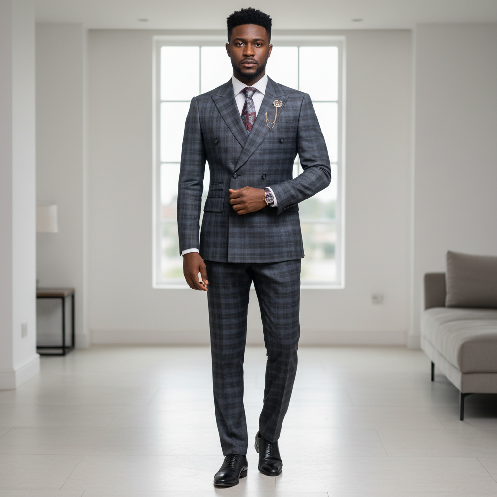 Model Shot – Full Suit with Correct Tie & Trousers